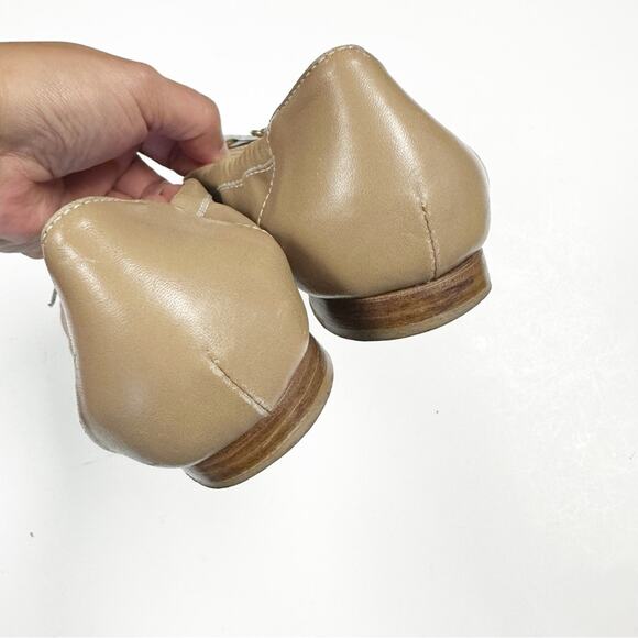 AGL Monika Cap Toe Buckle Tan Slip On Ballet Flats Size 37.5/ 7.5 - Picture 3 of 10